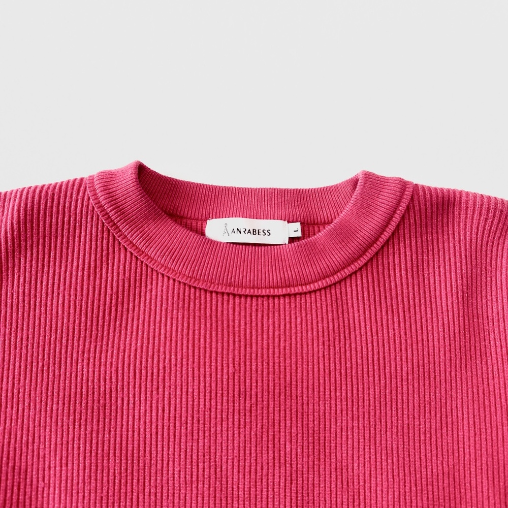 Anrabess Women’s Pink Long Sleeve Sweater Size Large - Picture 3 of 5